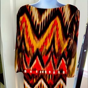 Beautiful colorful dress mid length sleeves!